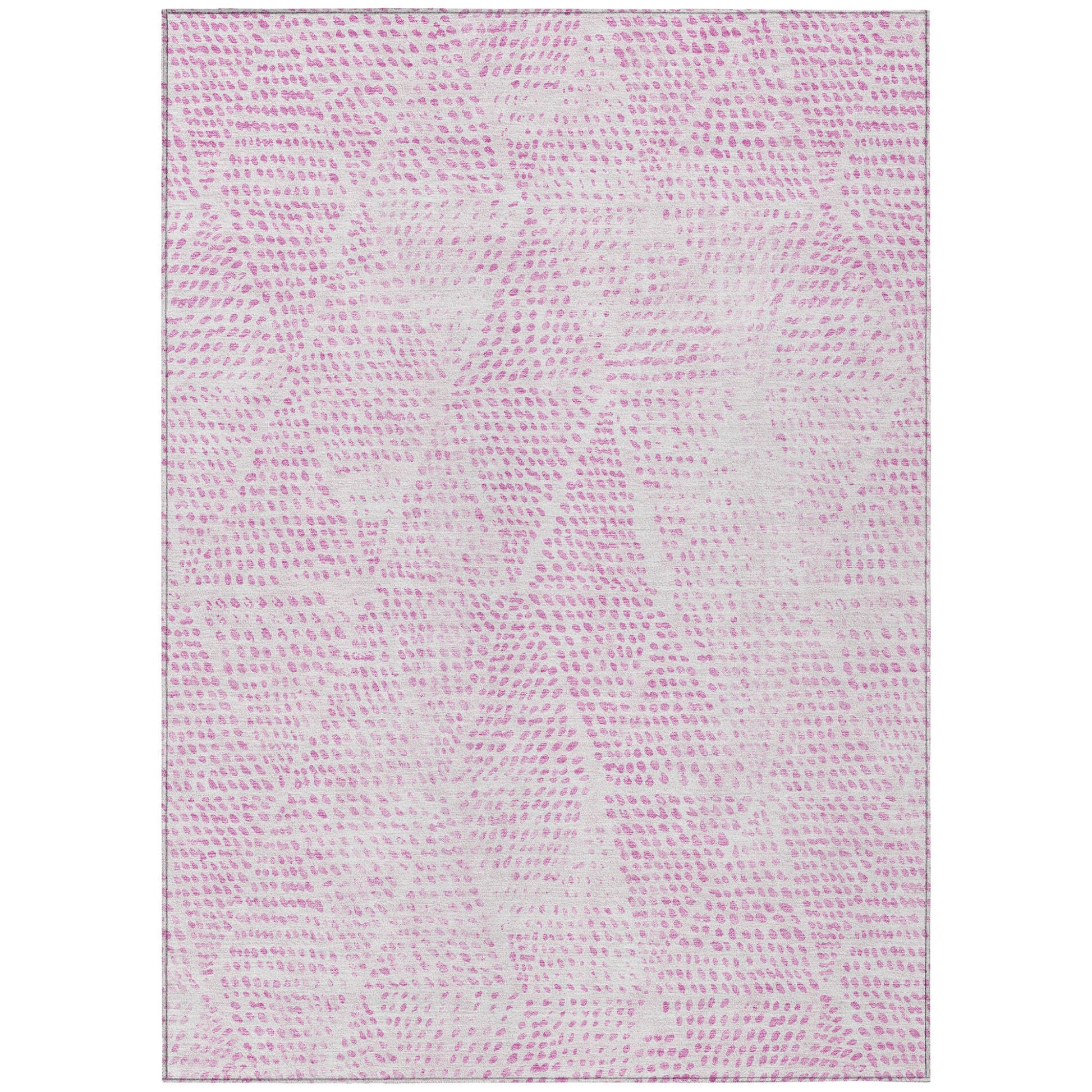 9' X 12' Pink And Ivory Geometric Washable Indoor Outdoor Area Rug-1