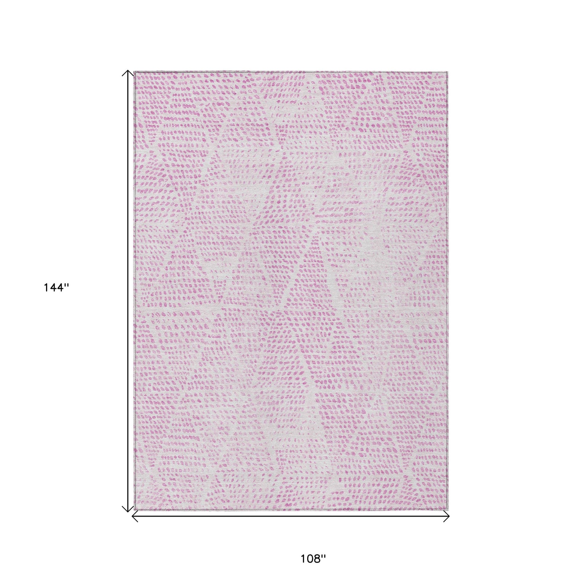 9' X 12' Pink And Ivory Geometric Washable Indoor Outdoor Area Rug-2