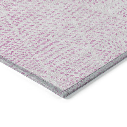 9' X 12' Pink And Ivory Geometric Washable Indoor Outdoor Area Rug-3