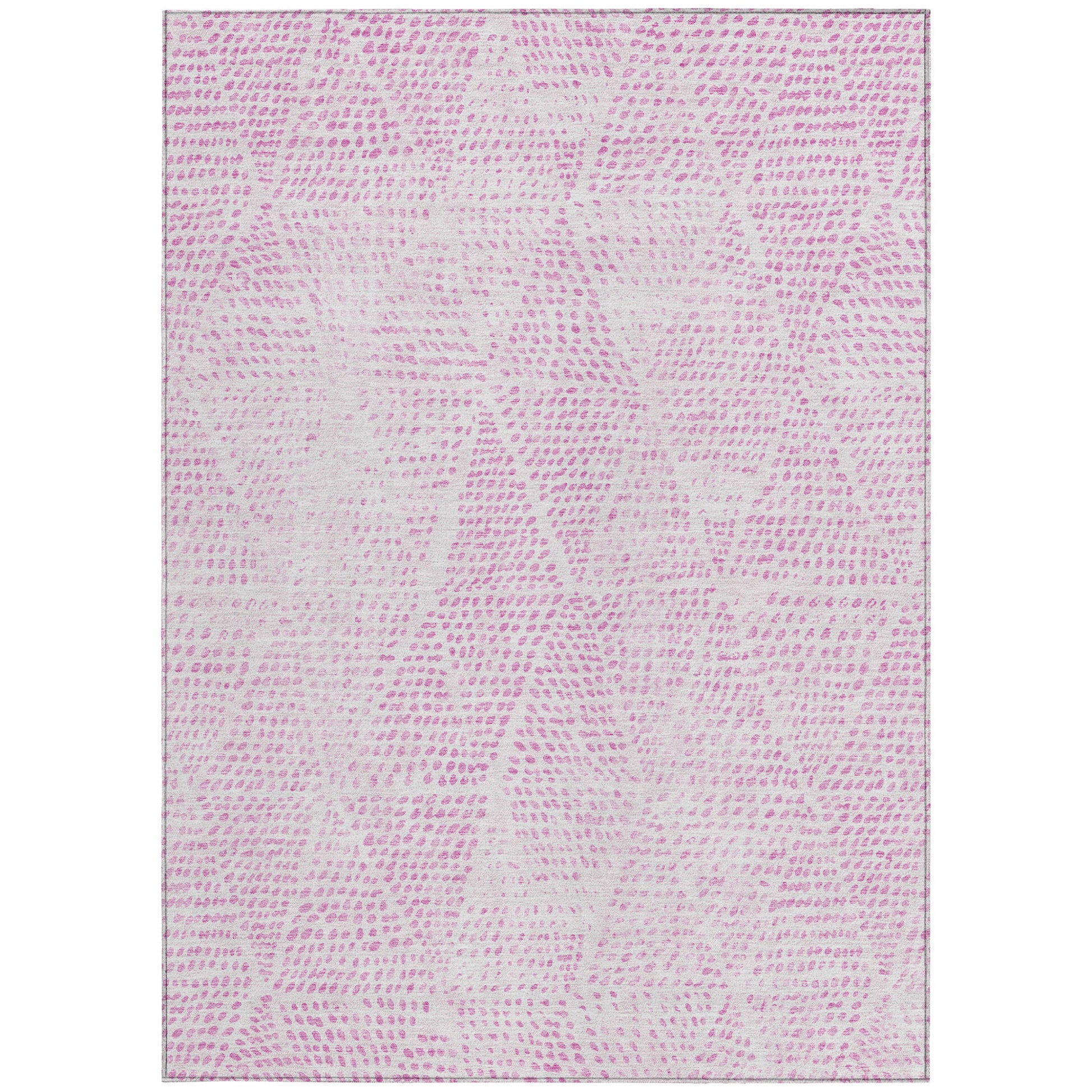 9' X 12' Pink And Ivory Geometric Washable Indoor Outdoor Area Rug-4