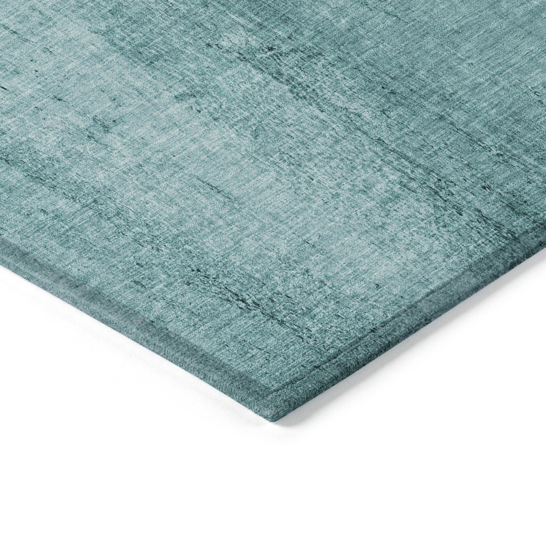 3' X 5' Teal Blue Aqua And Ivory Nautical Washable Indoor Outdoor Area Rug-3
