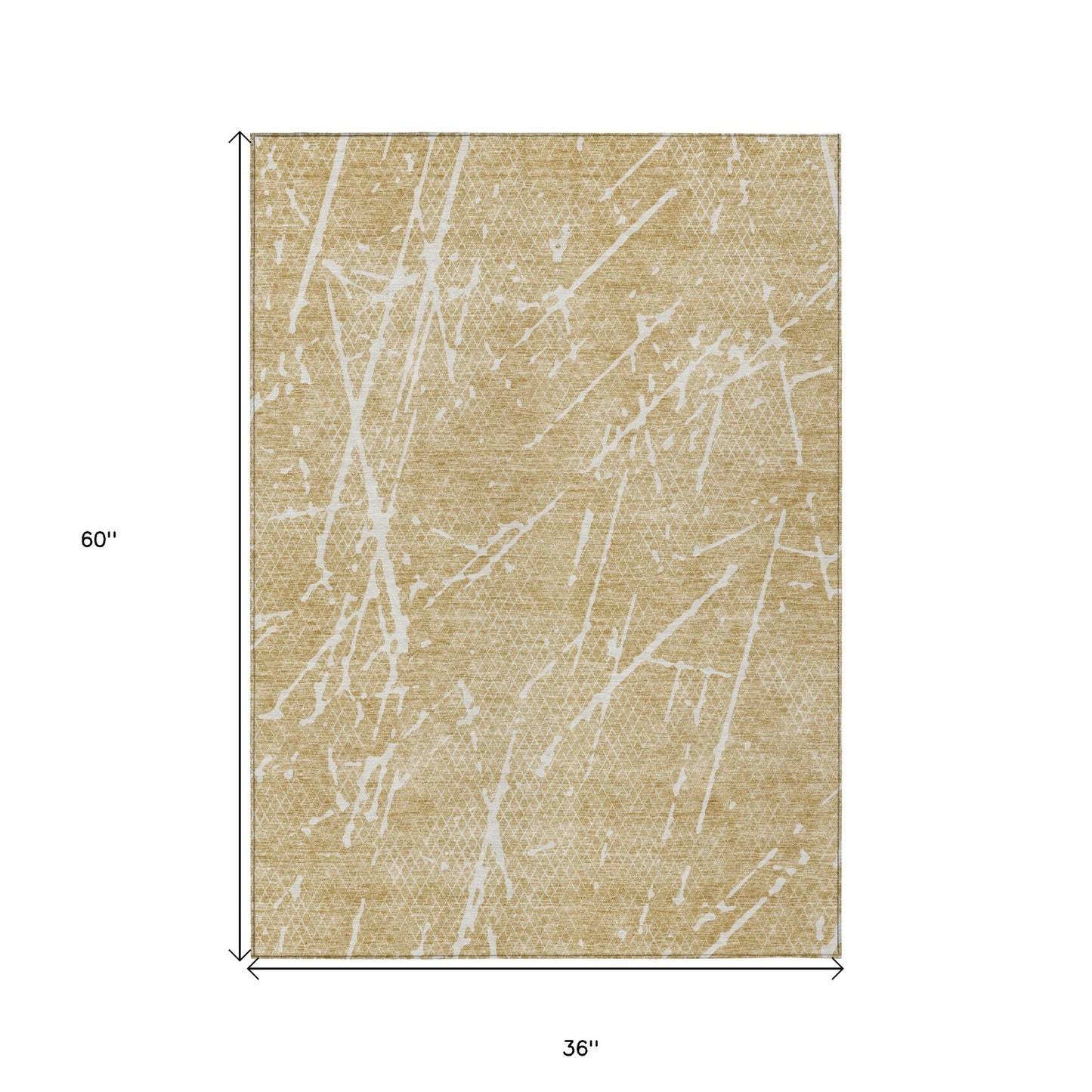 3' X 5' Beige And Ivory Abstract Washable Indoor Outdoor Area Rug-2