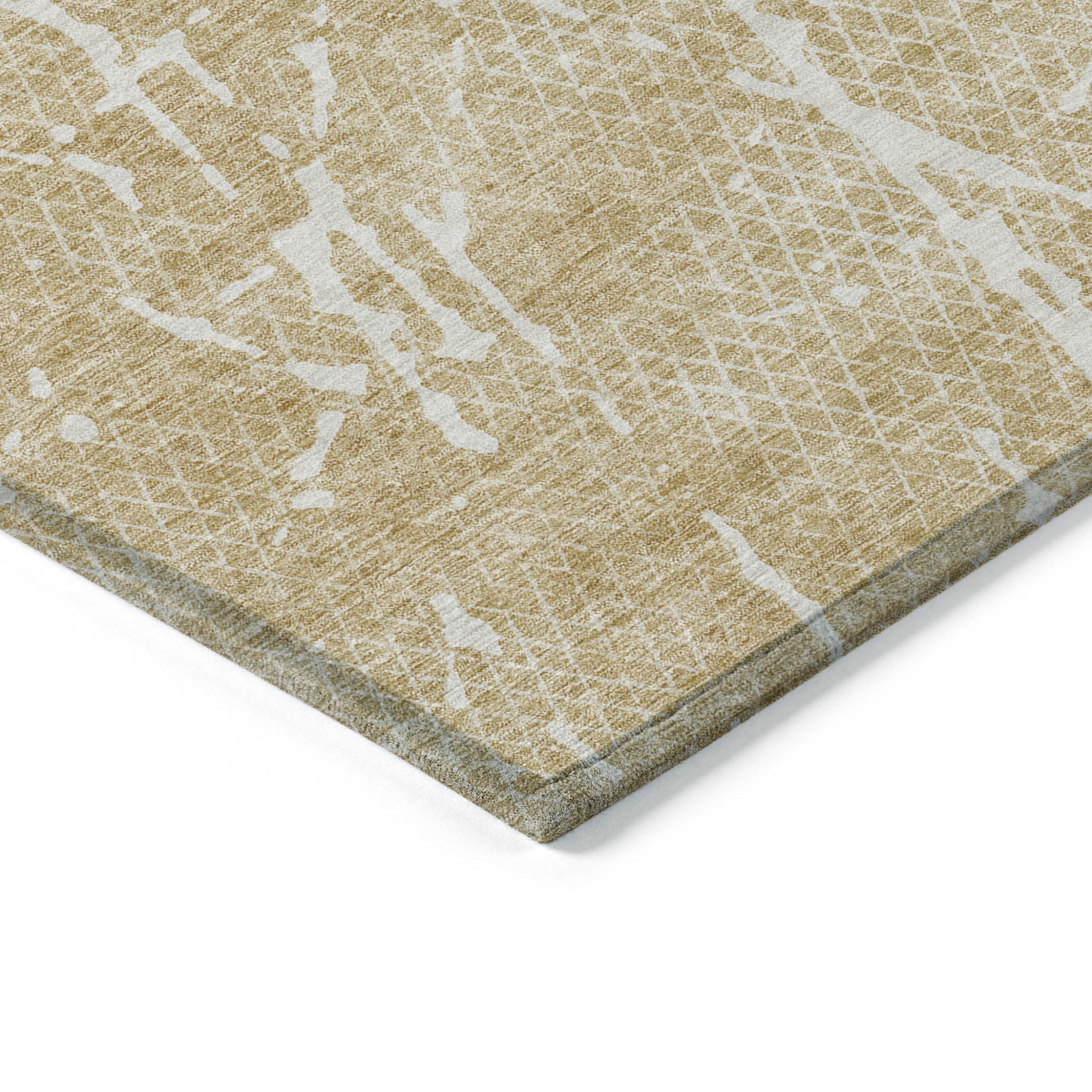 3' X 5' Beige And Ivory Abstract Washable Indoor Outdoor Area Rug-3