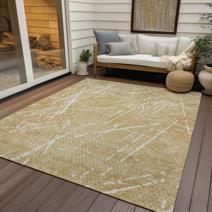 3' X 5' Beige And Ivory Abstract Washable Indoor Outdoor Area Rug-8