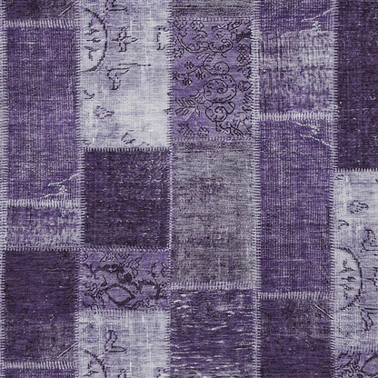 8' X 10' Purple Eggplant And Lavender Patchwork Washable Indoor Outdoor Area Rug-4