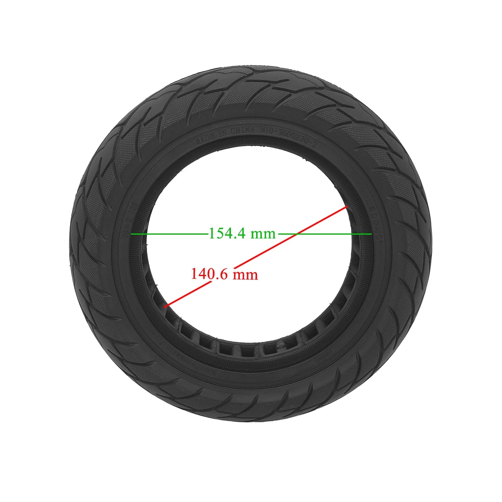 10x2.125 E-Scooter Vollgummi Reifen Schwarz Nendong 34mm-1