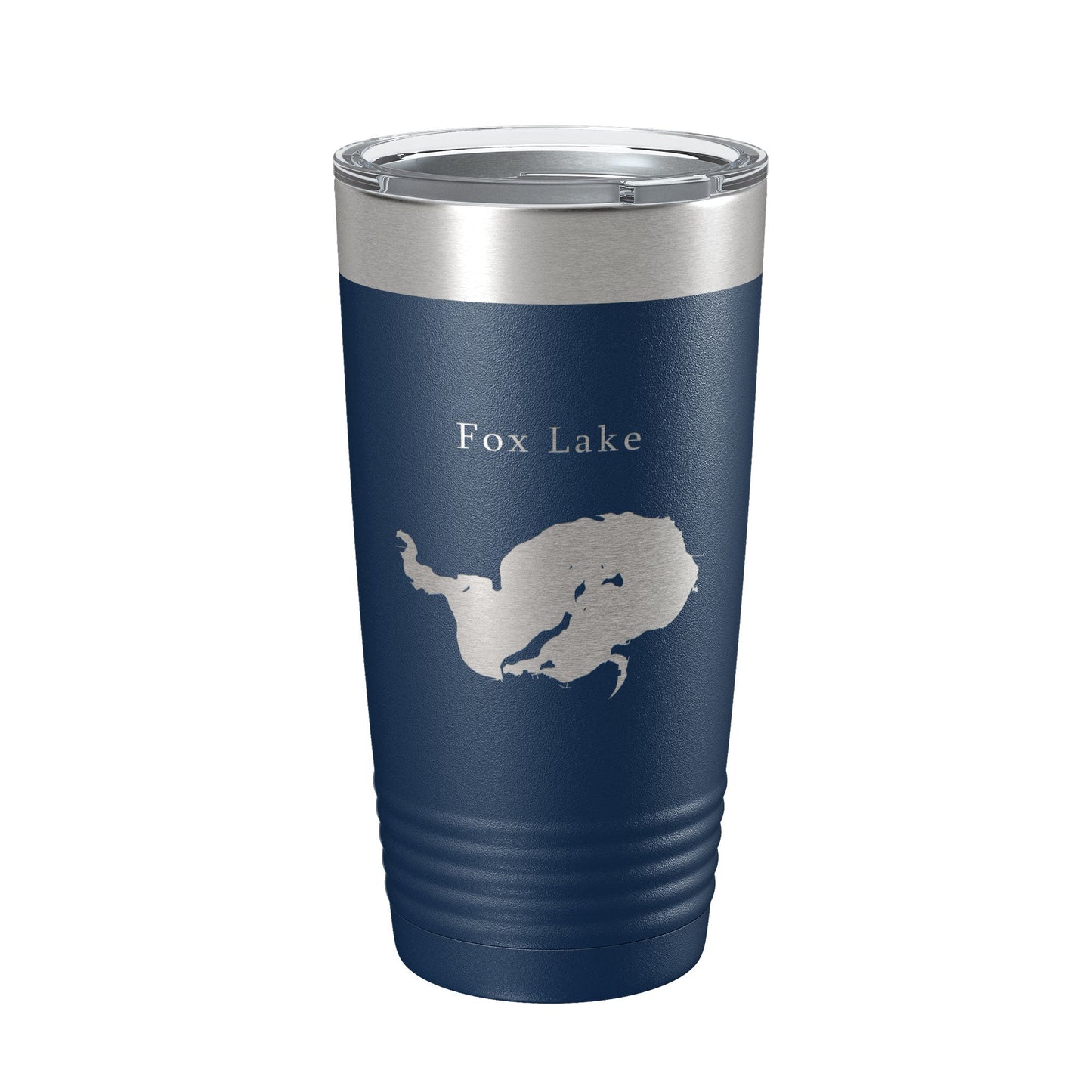 Fox Lake Map Tumbler Travel Mug Insulated Laser Engraved Coffee Cup Wisconsin 20 oz-2