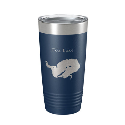 Fox Lake Map Tumbler Travel Mug Insulated Laser Engraved Coffee Cup Wisconsin 20 oz-8