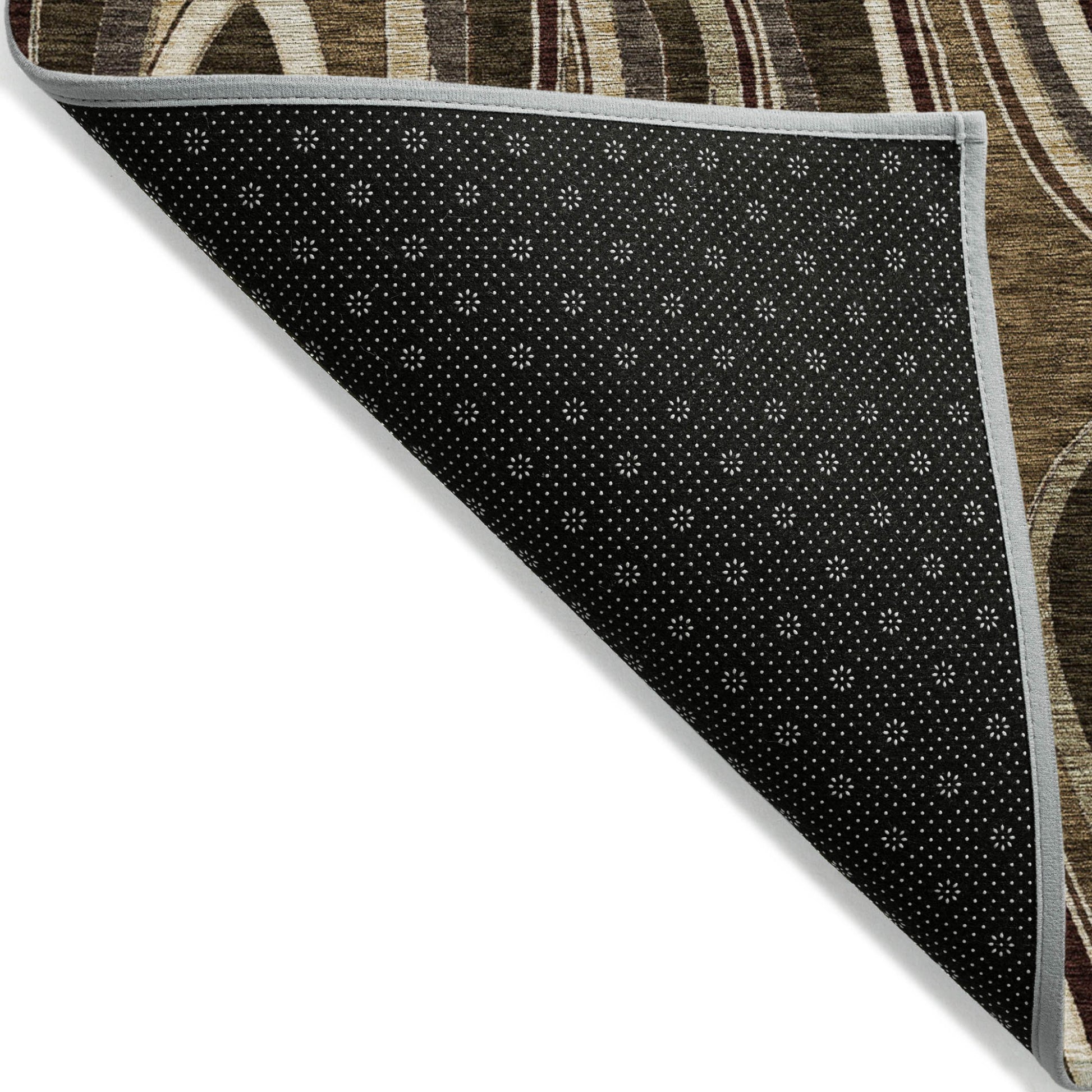 8' X 10' Brown And Ivory Abstract Washable Indoor Outdoor Area Rug-5