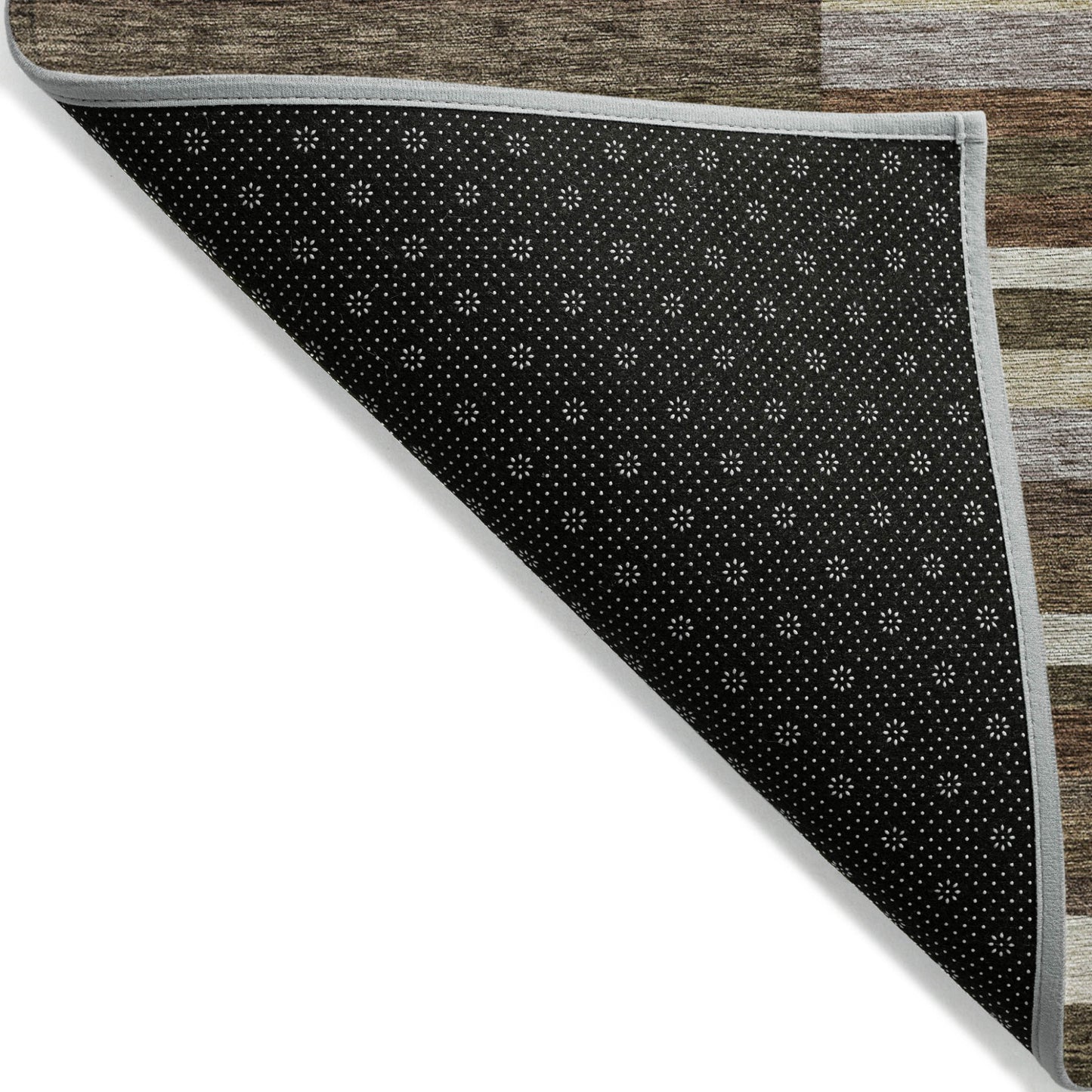 9' X 12' Brown Beige And Copper Striped Washable Indoor Outdoor Area Rug-4