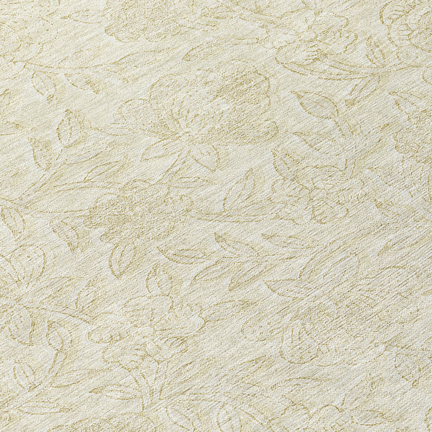 8' Ivory And Beige Round Floral Washable Indoor Outdoor Area Rug-7