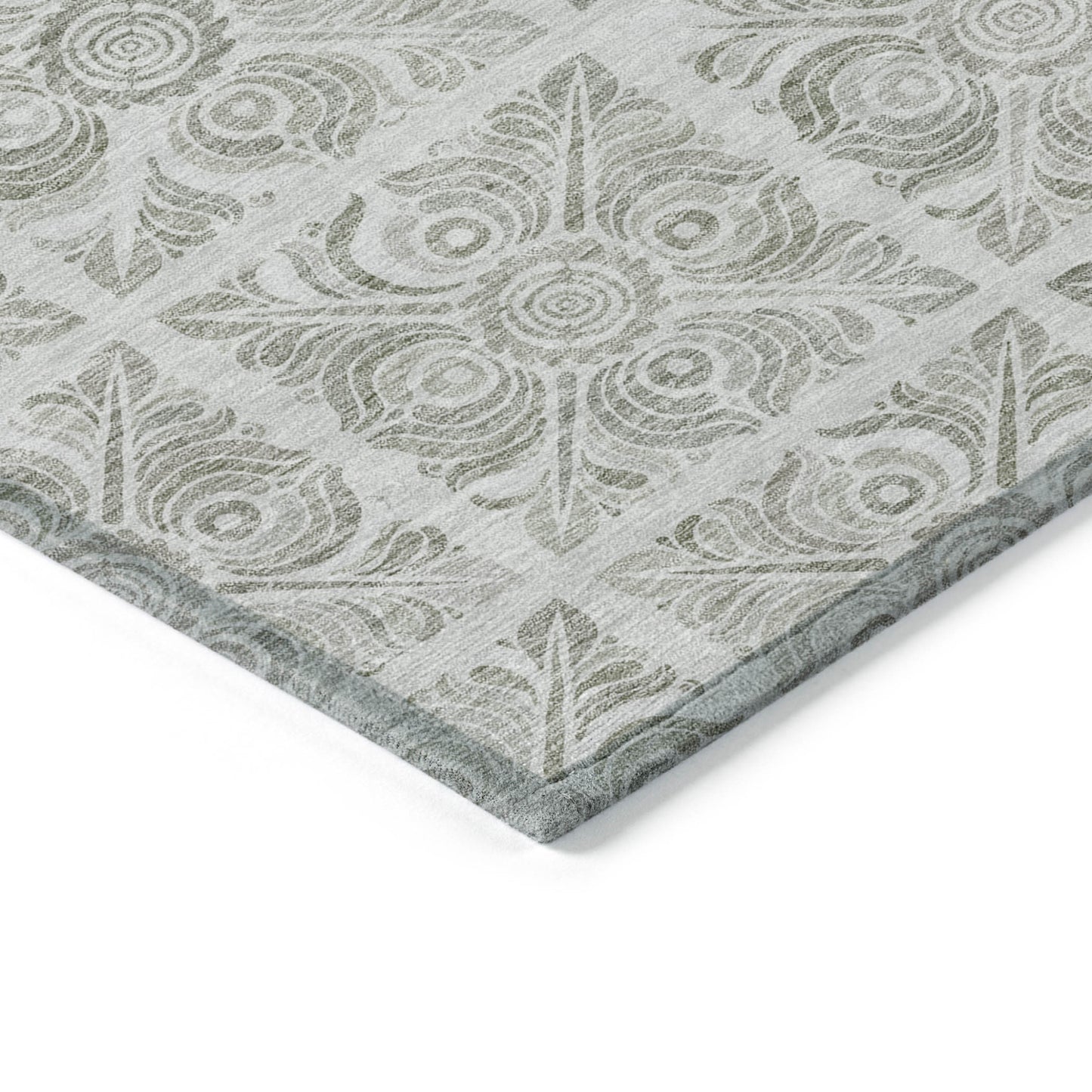 5' X 8' Taupe Beige And Tan Medallion Washable Indoor Outdoor Area Rug-4