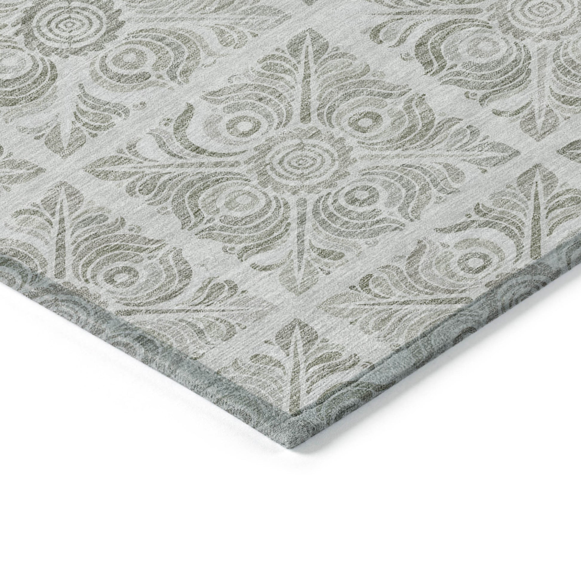 5' X 8' Taupe Beige And Tan Medallion Washable Indoor Outdoor Area Rug-4