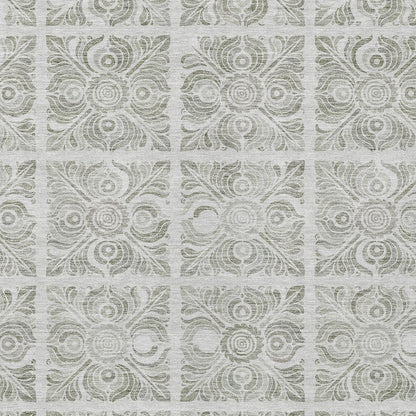 5' X 8' Taupe Beige And Tan Medallion Washable Indoor Outdoor Area Rug-5