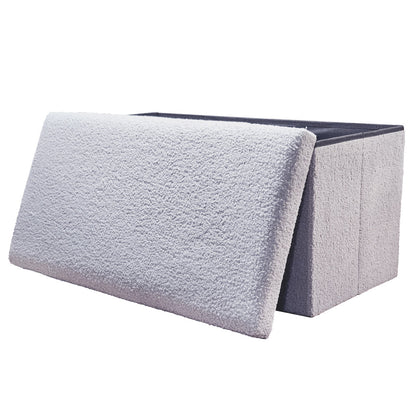 30" Gray Boucle Storage Ottoman-2