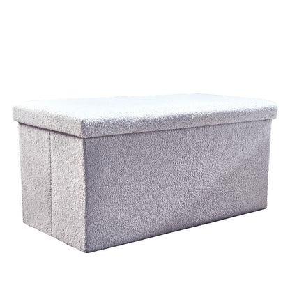30" Gray Boucle Storage Ottoman-3