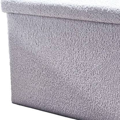 30" Gray Boucle Storage Ottoman-4