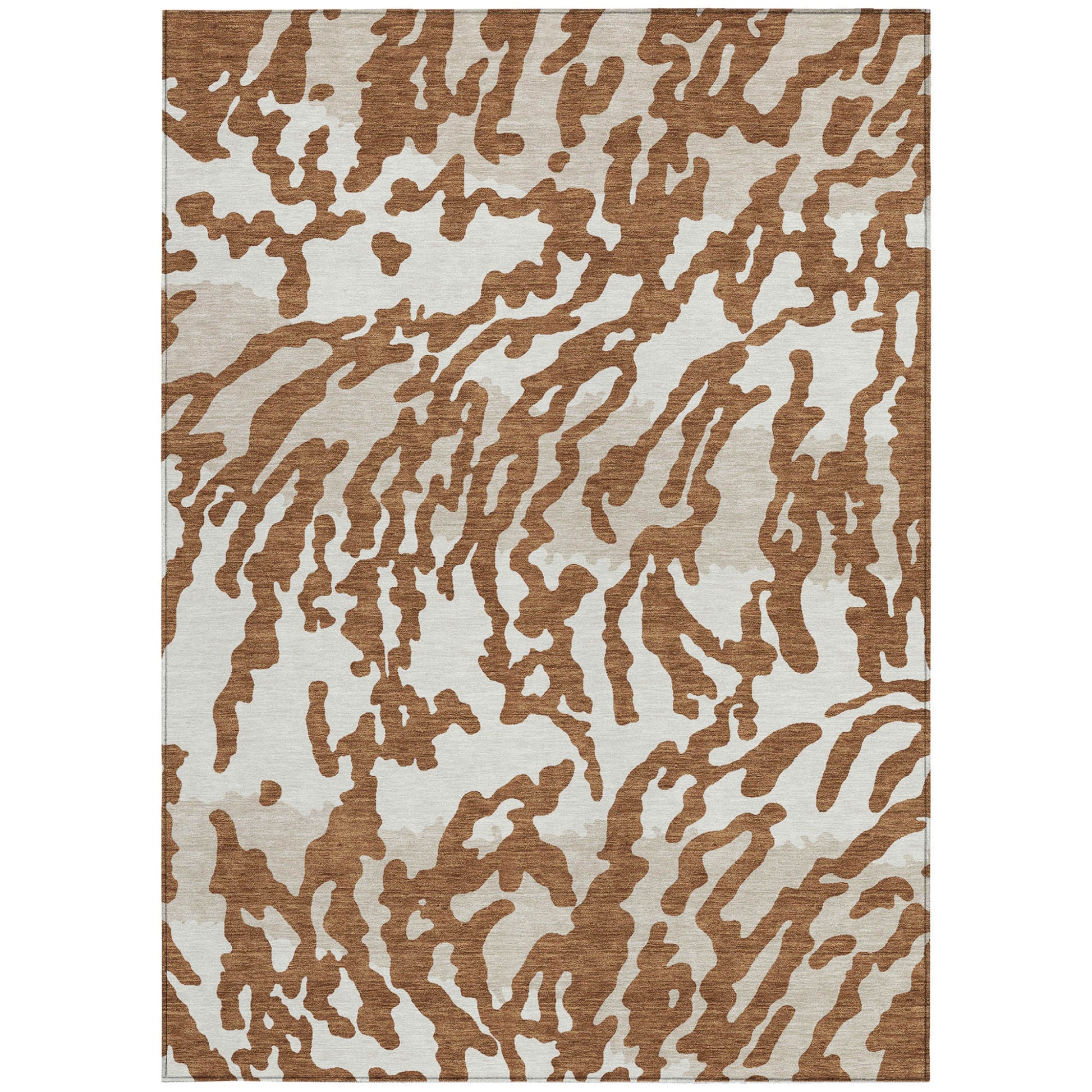 5' X 8' Brown Beige And Ivory Animal Print Washable Indoor Outdoor Area Rug-6