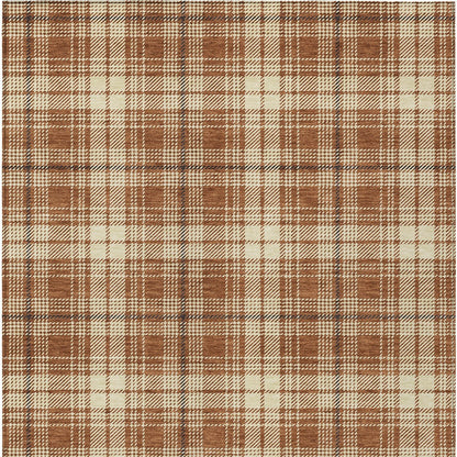 9' X 12' Brown Black And Beige Plaid Washable Indoor Outdoor Area Rug-6