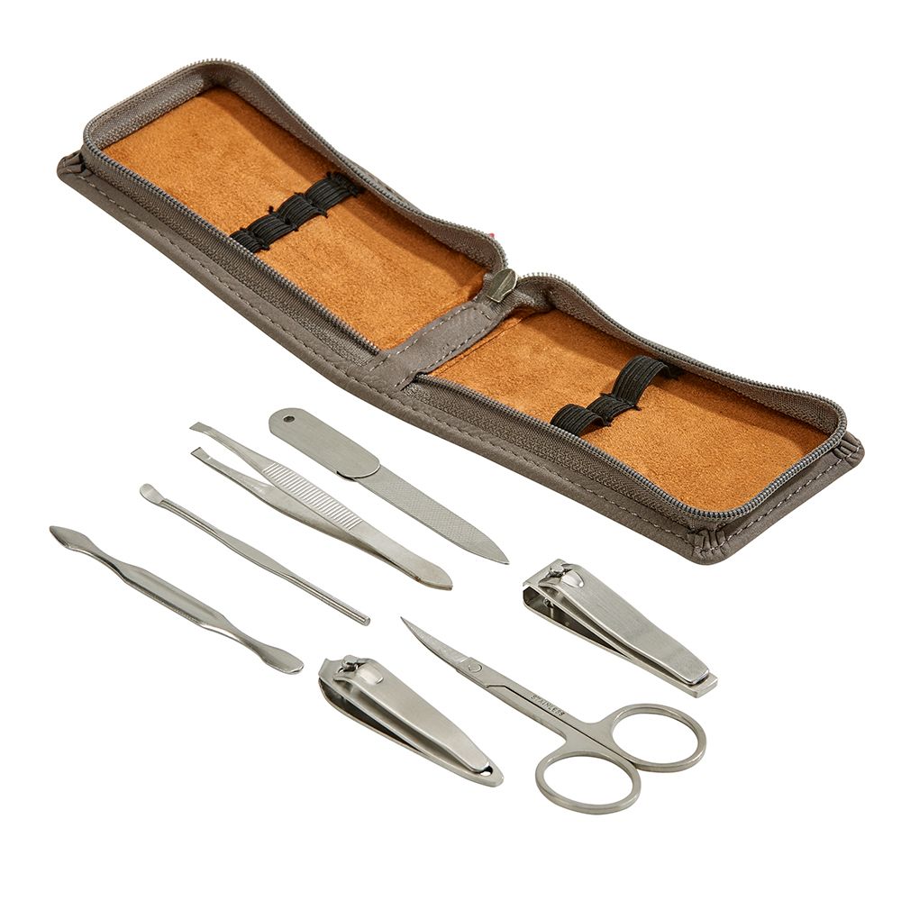 Leatherette Manicure Set, Grey 4.25" X 2.5"-2