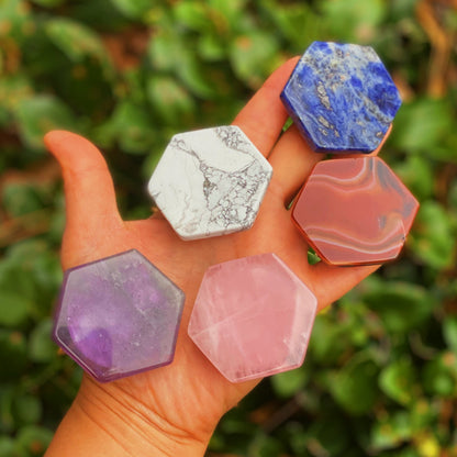 Hexagon Natural Stone Device Grip-0