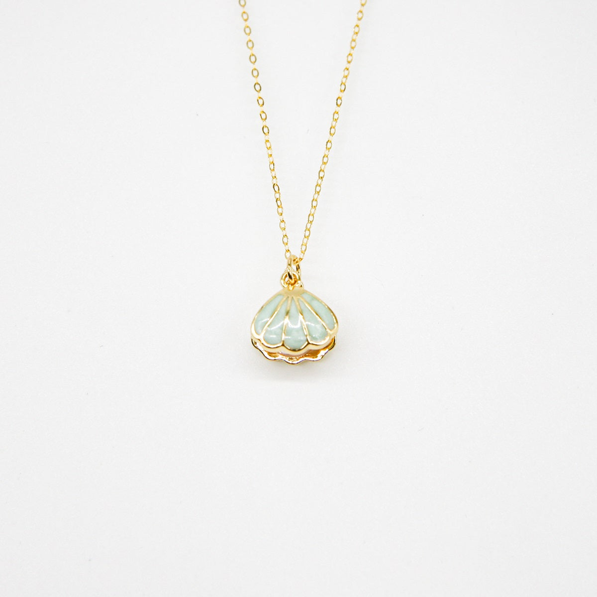 Green Shell Murano Aroma Necklace - Paradise Peach | Energy & Healing | Diffuse on the go | Sterling Silver Gift-2