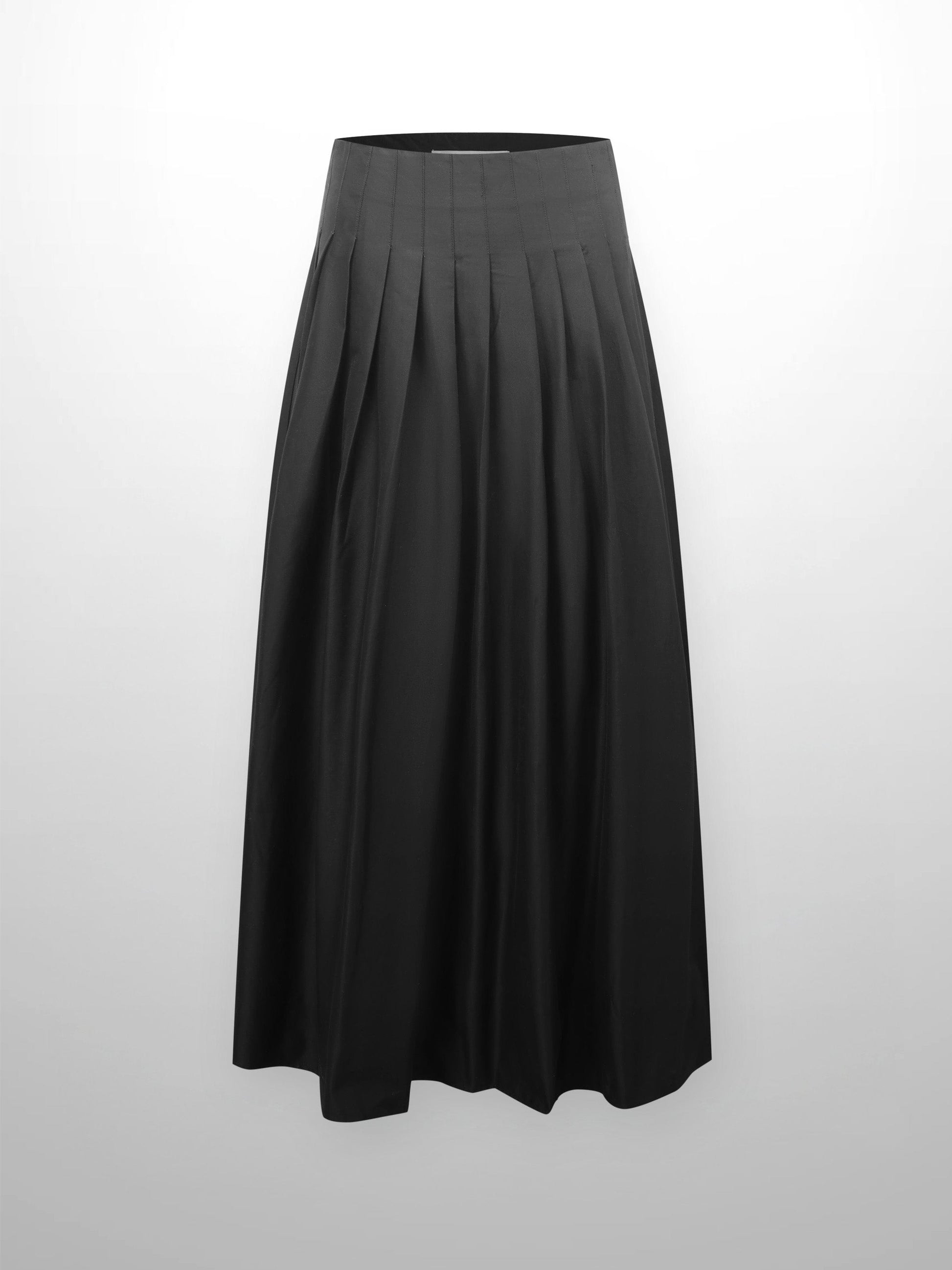 Full Pleated Skirt-Black-0