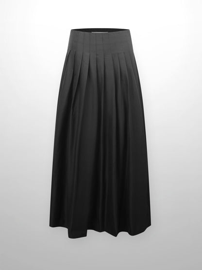 Full Pleated Skirt-Black-0