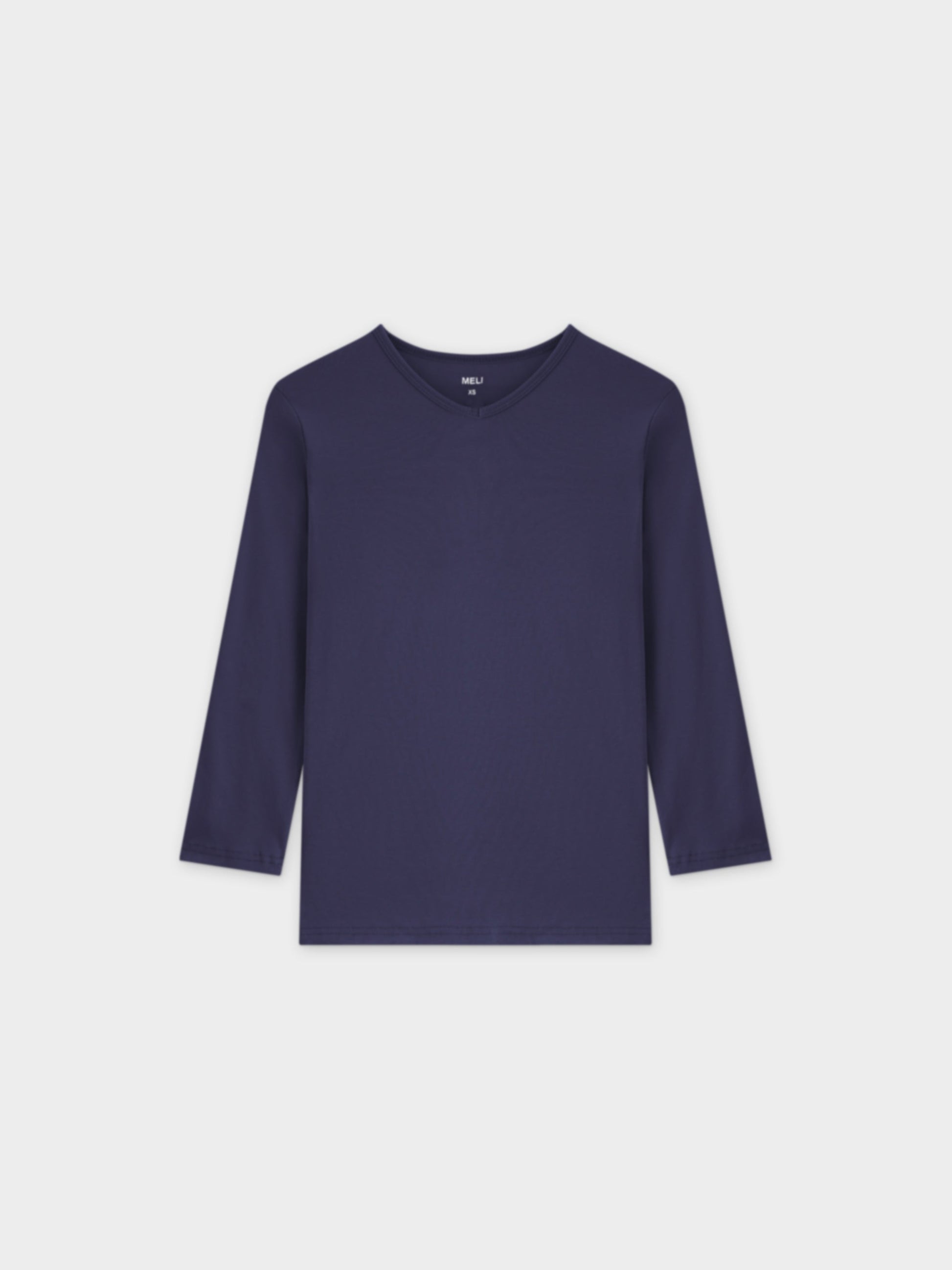 BASIC HIGH V TEE 3Q-NAVY-0