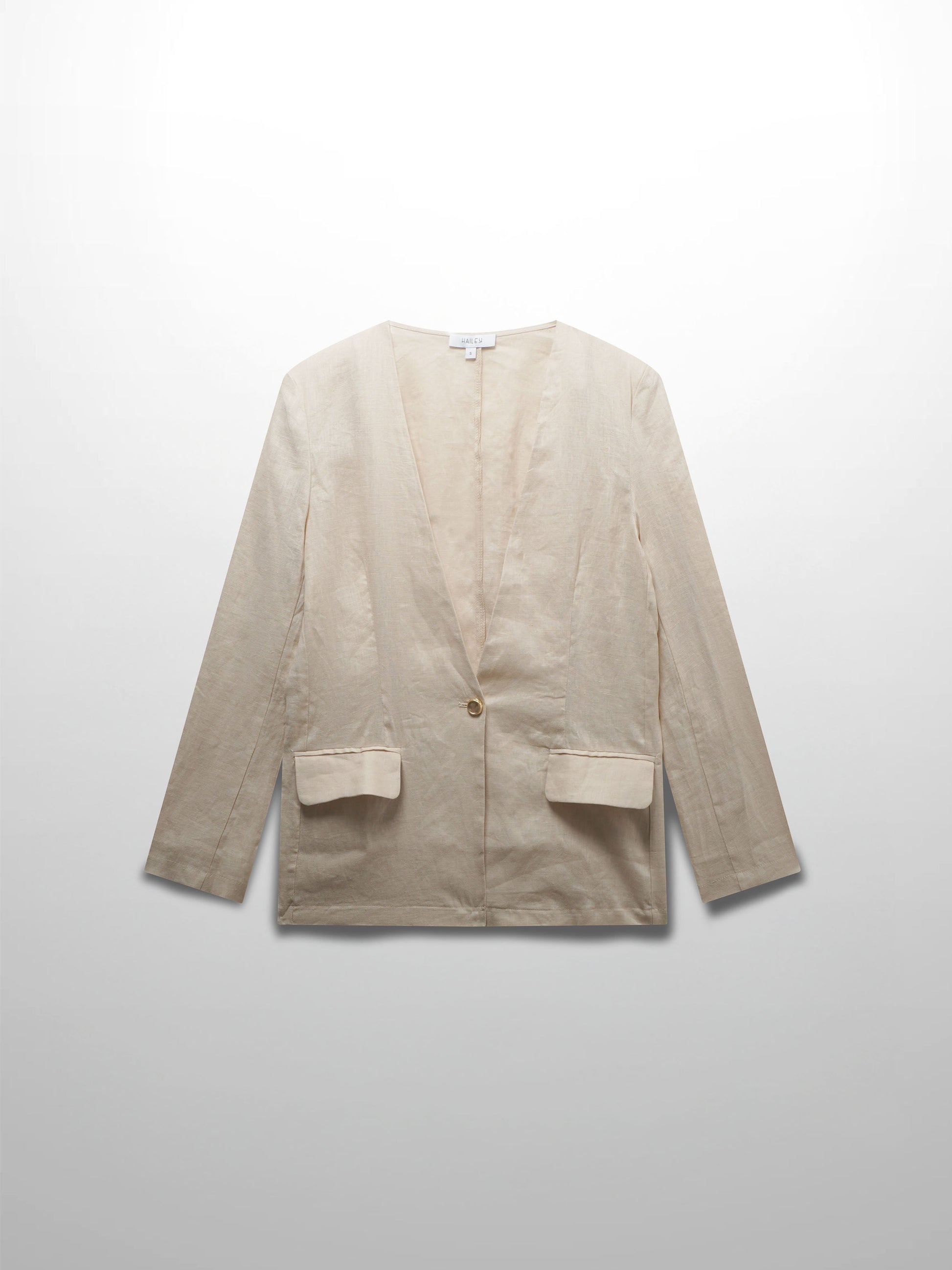 Linen Blazer-Ecru-1