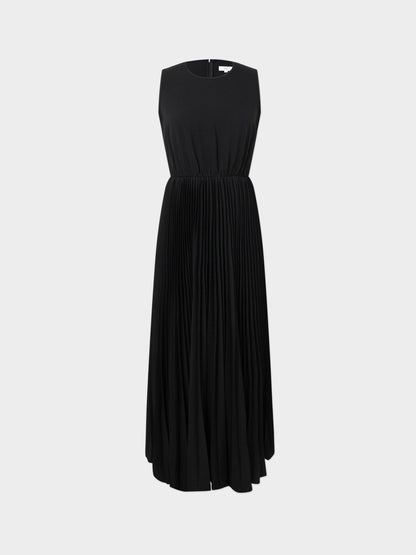 Pleated Slip Dress-Black-0