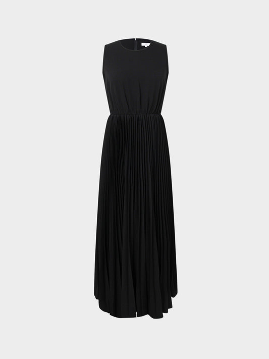 Pleated Slip Dress-Black-0