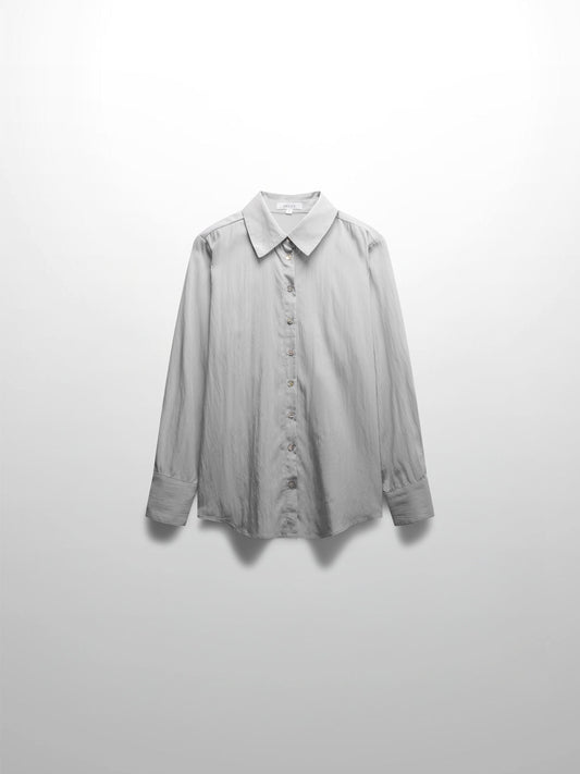 Crinkle Blouse-Grey-0