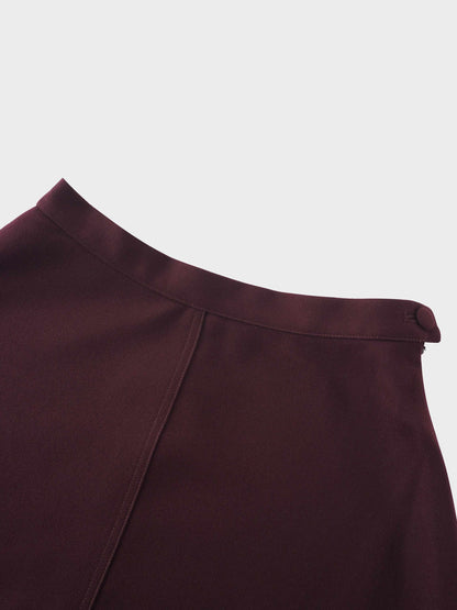 Fringe Circle Skirt-Burgundy-4