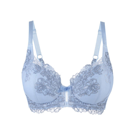 Ashley Embroidery Silk & Organic Cotton Supportive Plunge Bra-0