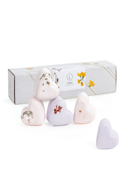 Bath Bombs - Lavender  - a Set of 5 Heart Shaped Gift box - Mother's Day best gift-1