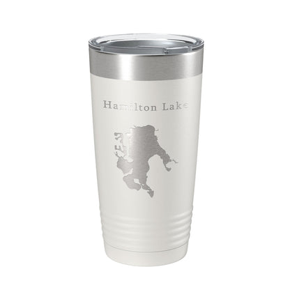 Hamilton Lake Map Tumbler Travel Mug Insulated Laser Engraved Coffee Cup Indiana 20 oz-1