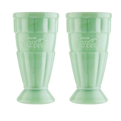 Coca-Cola Jadeite Malt Tumbler, 16 oz Set of 2, Jadeite Glass-0