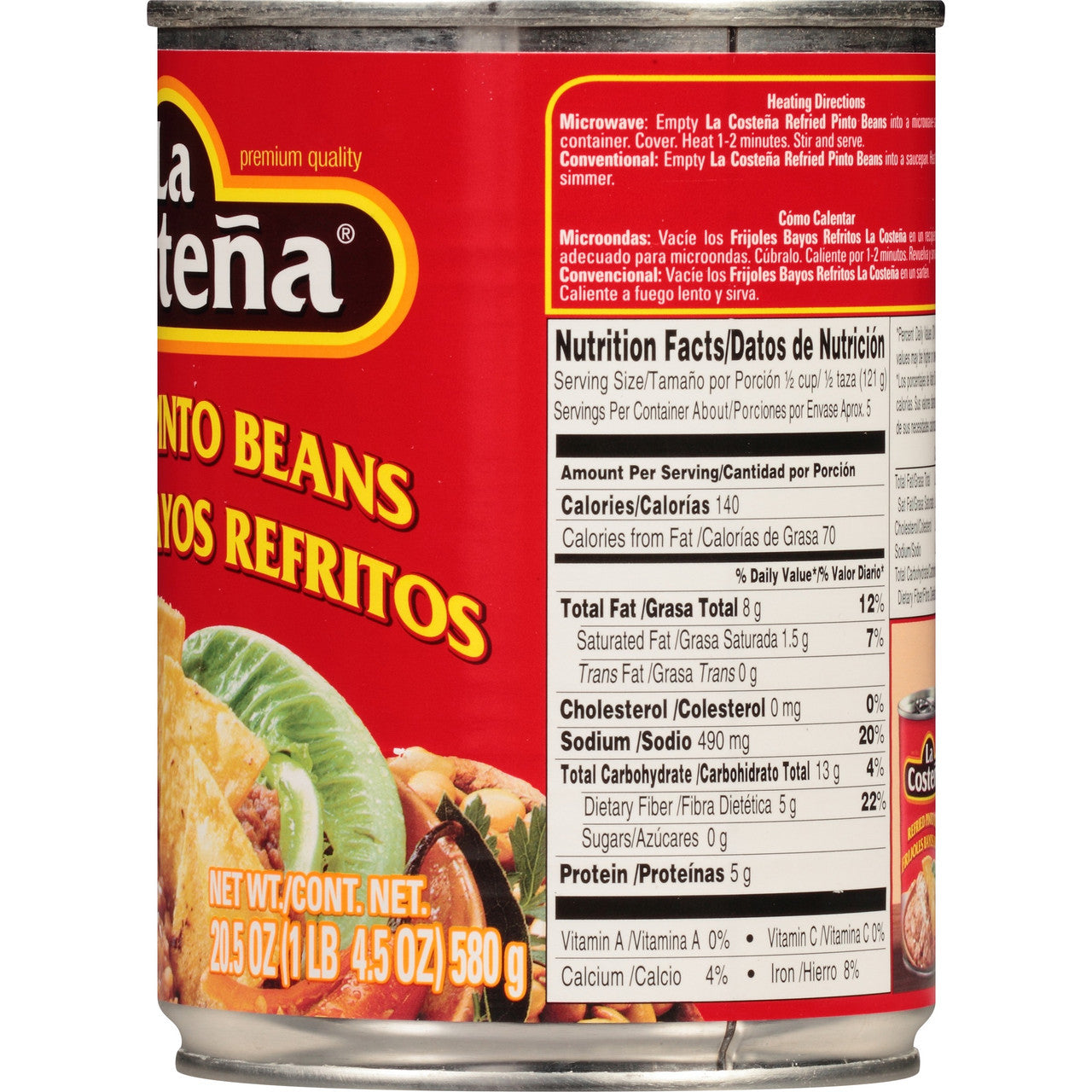 La Costena Bean Refried Pinto Beans (12x20.5 Oz)-5