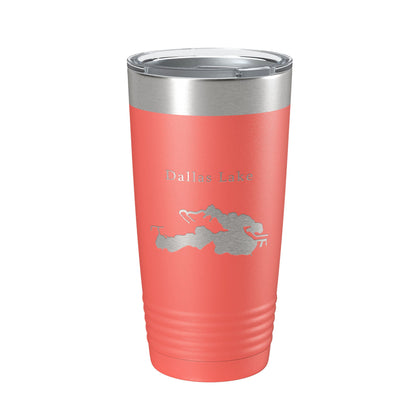 Dallas Lake Map Tumbler Travel Mug Insulated Laser Engraved Coffee Cup Indiana 20 oz-20