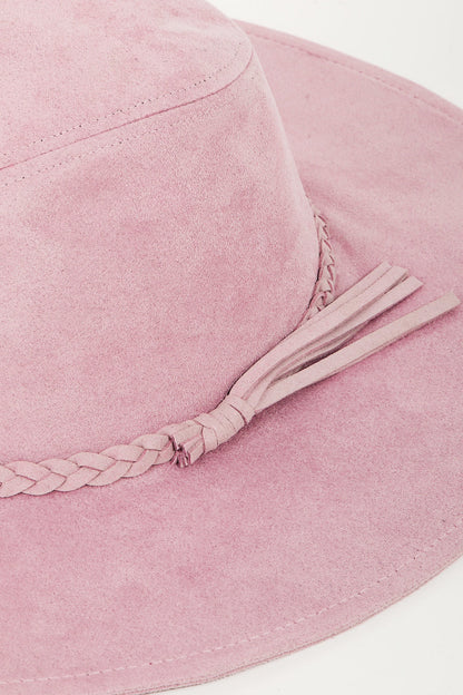 Fame Braided Faux Suede Hat-1