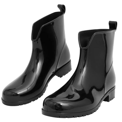 DaeRainy Womens Short Ankle Rain Boots Waterproof Lightweight Chelsea Rain Boots Women Garden Rain Boots