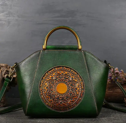 2020 Genuine Leather Vintage Tote Shoulder Bag
