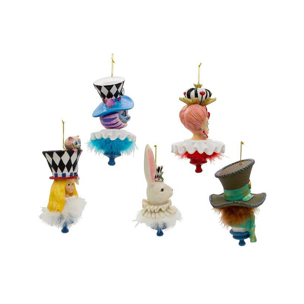 6" Holly Hats™ Alice In Wonderland Hat Ornament Set, 5 Piece Set by Kurt Adler-1