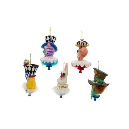 6" Holly Hats™ Alice In Wonderland Hat Ornament Set, 5 Piece Set by Kurt Adler-3