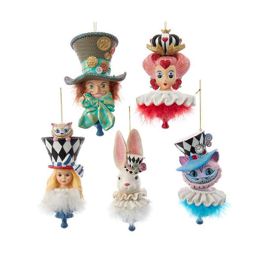 6" Holly Hats™ Alice In Wonderland Hat Ornament Set, 5 Piece Set by Kurt Adler-0