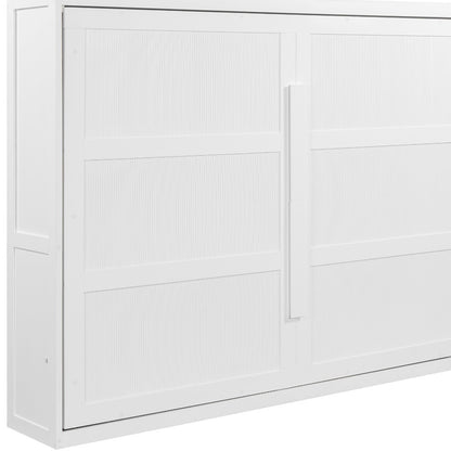 White Wood Queen Murphy Bed-4