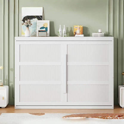 White Wood Queen Murphy Bed-7