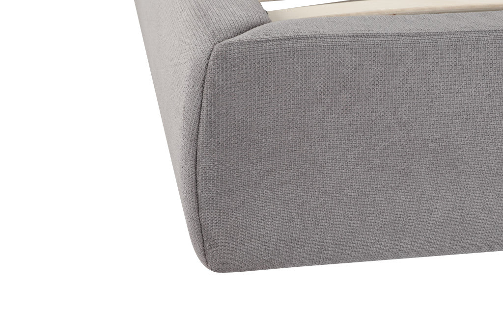 Gray Tufted Linen Blend Upholstered Queen Bed Frame-5
