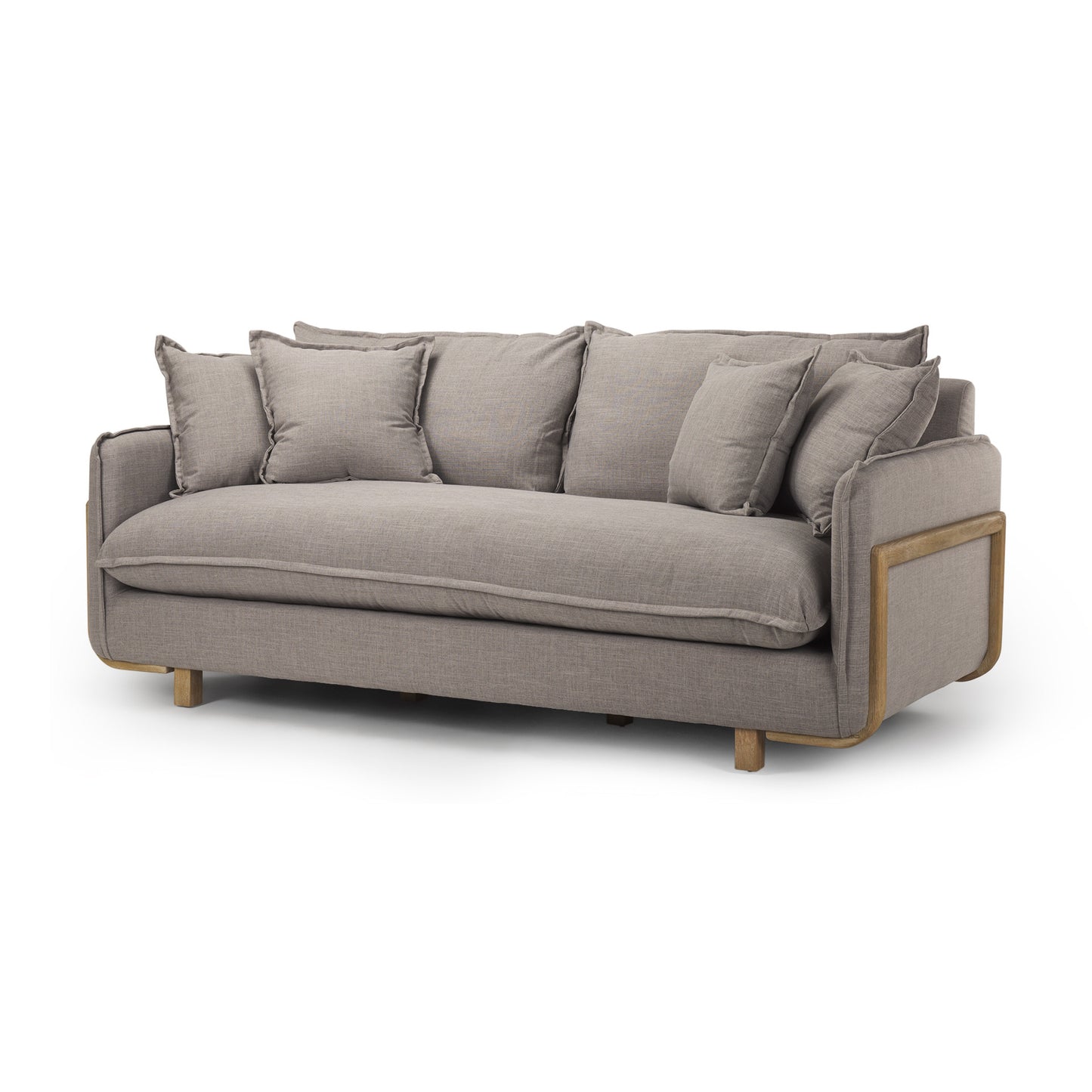 84" Brown Fabric Sofa-0